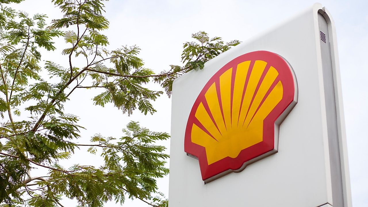 Emblème du pétoncle Shell sur une station-service